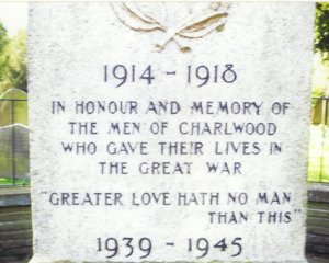 Charlwood war memorial cross © Anthony Bradbury, 2010