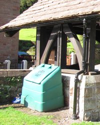 Wall, guttering and roof after conservation and repair works © Wetheral Parish Council, 2010