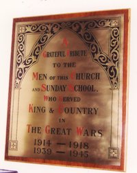 Boothtown Methodist Church war memorial © Boothtown Methodist Church, 2005