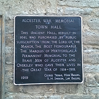 Alcester war memorial Town Hall © WMT, 2015