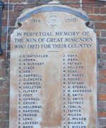 Great Missenden war memorial plaque © Great Missenden PC, 2009