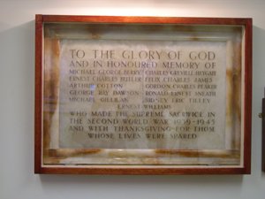Great Bowden Second World War memorial plaque © D. S. Kenyon, 2007