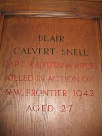 Panel to be corrected; Blair Snell was killed 14th November 1941 © King's School, 2009