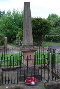 Tiverton war memorial before cleaning © Tiverton and Tilstone Fearnall Parish Council, 2011