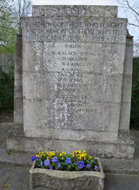 Odsey war memorial stone cSteeple Morden Parish Council, 2015