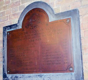 Coldham WWI memorial plaque © A. L. Stubbs, 2010  