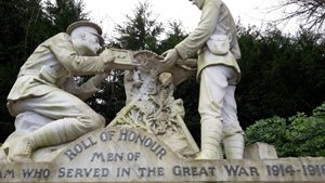 West Hallam war memorial after stone consolidation © West Hallam Parish Council, 2014