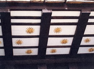 Bronze stars on ceiling after conservation © Meanwood Valley Partnership, 2009