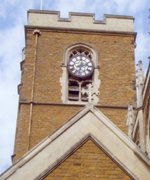 The memorial clock visible in the clocktower © Marilyn Clements, 2010 The memorial clock visible in the clocktower © Marilyn Clements, 2010