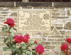 Sir Donald Thompson memorial plaque © G Mitchell 2006