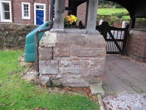 Open joints to wall and guttering prior to works © Wetheral Parish Council, 2009