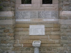 Inscriptions and memorial after cleaning and re-pointing © Ditton Parish Council, 2010