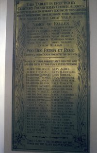 St James URC Alnwick Clayport war memorial plaque© St James URC 2007