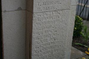 St Pauls Church Calvary eroded inscription panel before © Sandra Taylor, 2009