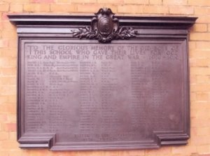 Cardiff High School war memorial plaque © Cardiff High School, 2006