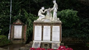 West Hallam war memorial after cleaning and repair © West Hallam Parish Council, 2014