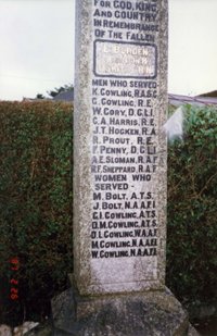 Warbstow war memorial © D. Forsyth 2001