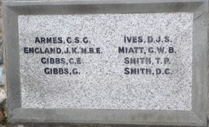 Hemsby war memorial Second World War names © S Williams 2009