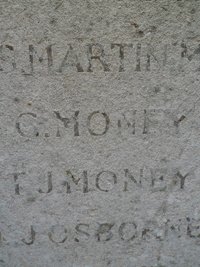 Ampthill memorial cross inscriptions before work © WMT, 2013