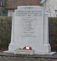 Odsey war memorial stone cSteeple Morden Parish Council, 2017