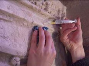 Consolidation treatment of the limestone © Nicloas Boyes Stone Conservation Ltd, 2014