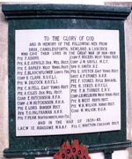 Plaque after cleaning, re-painting and replacement of backing marble © Drax Church PCC, 2010