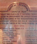 Cheswardine Boer War war memorial plaque © St. Swithuns Church Cheswardine 2003