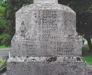 Inscriptions prior to cleaning and re-painting © Wroughton Parish Council, 2009