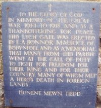 Llanfechain war memorial lychgate &copy; Mr Bonnor-Maurice, 2003
