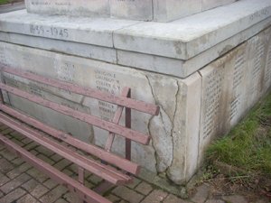 Consett war memorial cross before works © Durham County Council, 2014