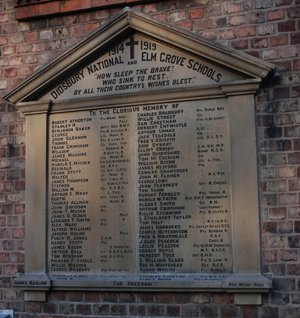 Didsbury National and Elm Grove Schools war memorial plaque © S Good, 2013