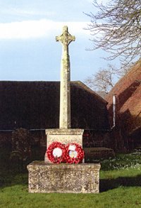 Frilsham war memorial before work &copy; Frilsham Parochial Church Council 2004