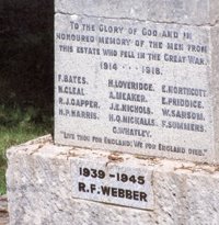 Combpyne-Rousdon war memorial column after addition of name © Combdyne-Rousdon Parish Council, 2007