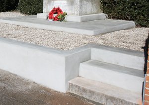 Re-rendered steps and wall © Grundisburgh & Culpho Parish Council, 2010