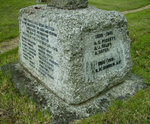 Memorial with the name of E H Dibben added © Buckland Newton PCC, 2011