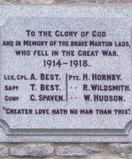 Marton war memorial plaque © Marton Parish Meeting., 2007