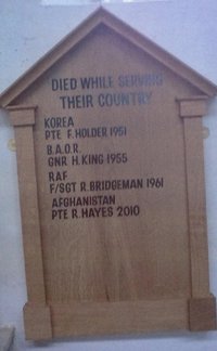 New plaque for post World War II casualties © St Mary's Burwell PCC, 2011