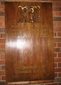 The memorial after conservation works and on display at the Portland Basin Museum &copy; Tameside Museums & Galleries Service, 2011