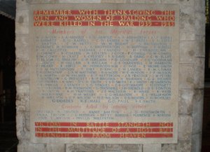 The new names visible on the bottom row © St Mary & St Nicolas PCC, 2011