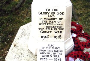 Whitton war memorial after work © St Mary and St Botolph Whitton 2005