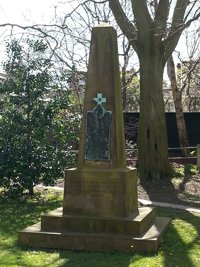 Saltaire war memorial before work &copy; Ian Livingstone, 2014