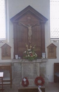 The memorial with new plaques on either side © St Mary's Burwell PCC, 2011