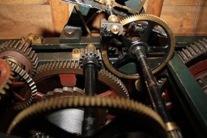 Glentham war memorial clock mechanism after works &copy; Glentham Parish Council 2014