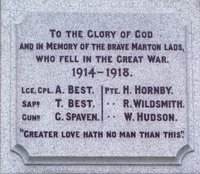 Marton war memorial plaque after work &copy; Marton Parish Meeting, 2007