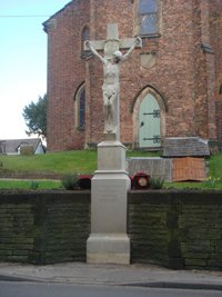 Chelford war memorial after work &copy; Chelford PCC, 2014