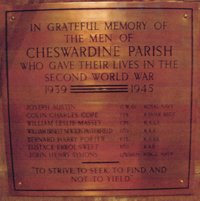 Cheswardine World War 2 war memorial plaque  after work © St. Swithuns Church Cheswardine 2003
