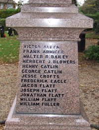 Methwold war memorial after cleaning and re-painting of inscription © Methwold Parish Council, 2015