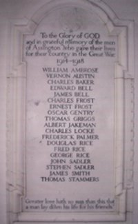 Assington war memorial plaque &copy; Assington P. C. C., 2006