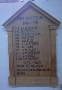 New plaque for World War I and World War II names © St Mary's Burwell PCC, 2011