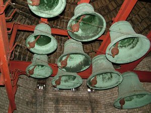 The bells prior to works © Memorial Community Church, 2011